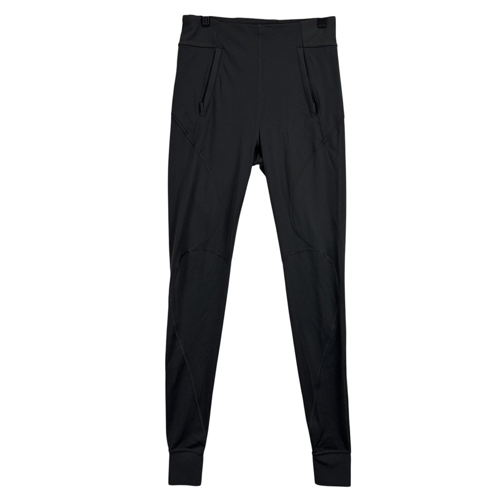 Lululemon‎ Pants Womens 8 Black High Rise Zip Pockets Stirrup Cuff Leggings Yoga